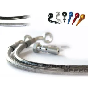 Durite de frein avant d'aviation SPEEDBRAKES inox/raccord noir Kawasaki ZZR 1400