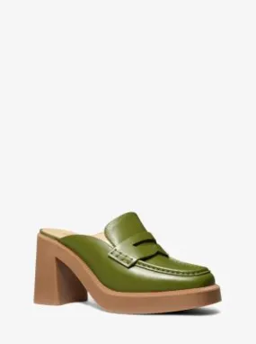 Mule Eden en cuir à semelle compensée
