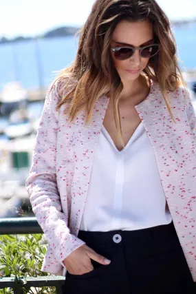 Red Céline Grained Cotton Couture Jacket