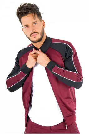 Gov Denim jogger jacket with stripes
